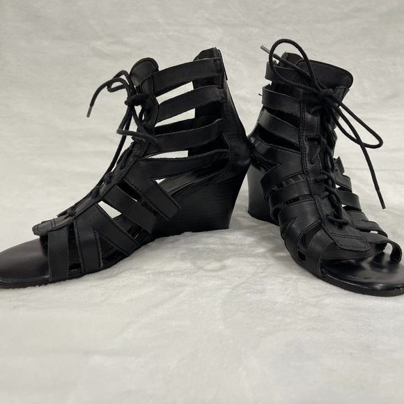 Call It Spring Lace-Up Wedge Sandals - Picture 2 of 6